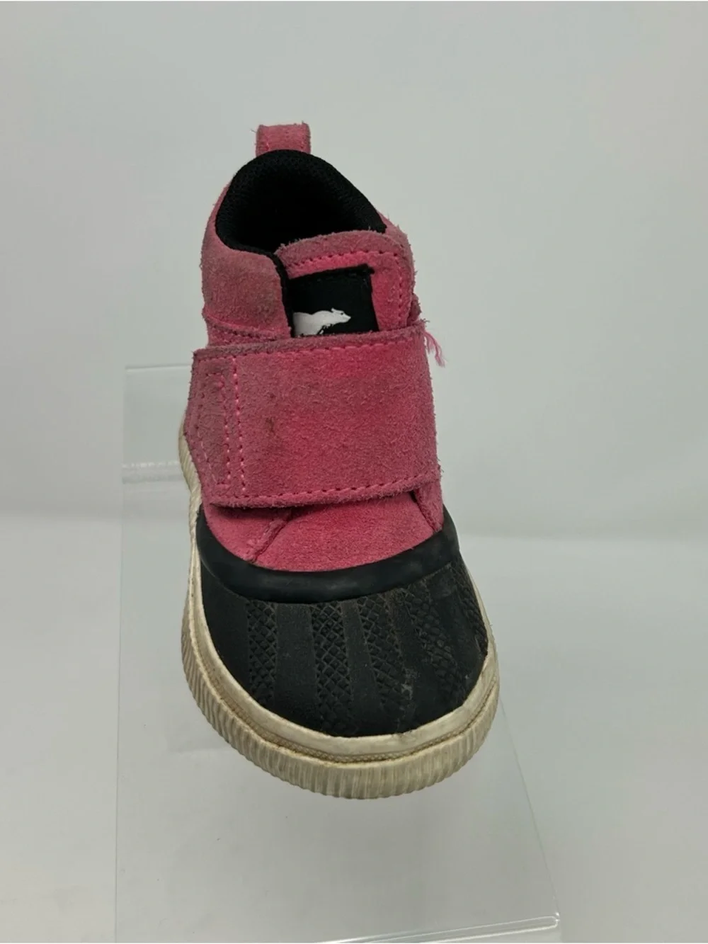 Sorel Duck Boots Girls Pink Waterproof Ankle Hook & Loop Strap Rubber Toe Size 7